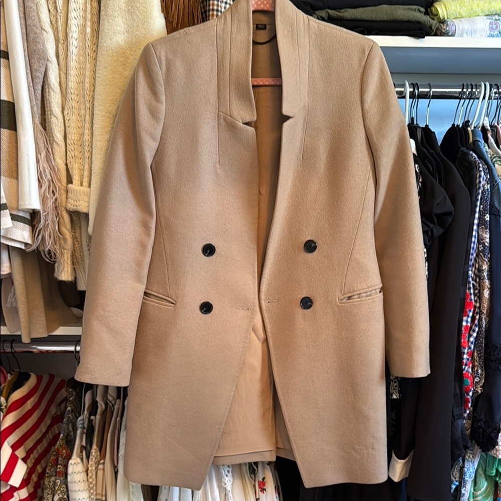 Tan Double-Breasted coat